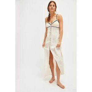 Free People Intimately Brighter Days Maxi Slip Whisper White Size Medium NWOT